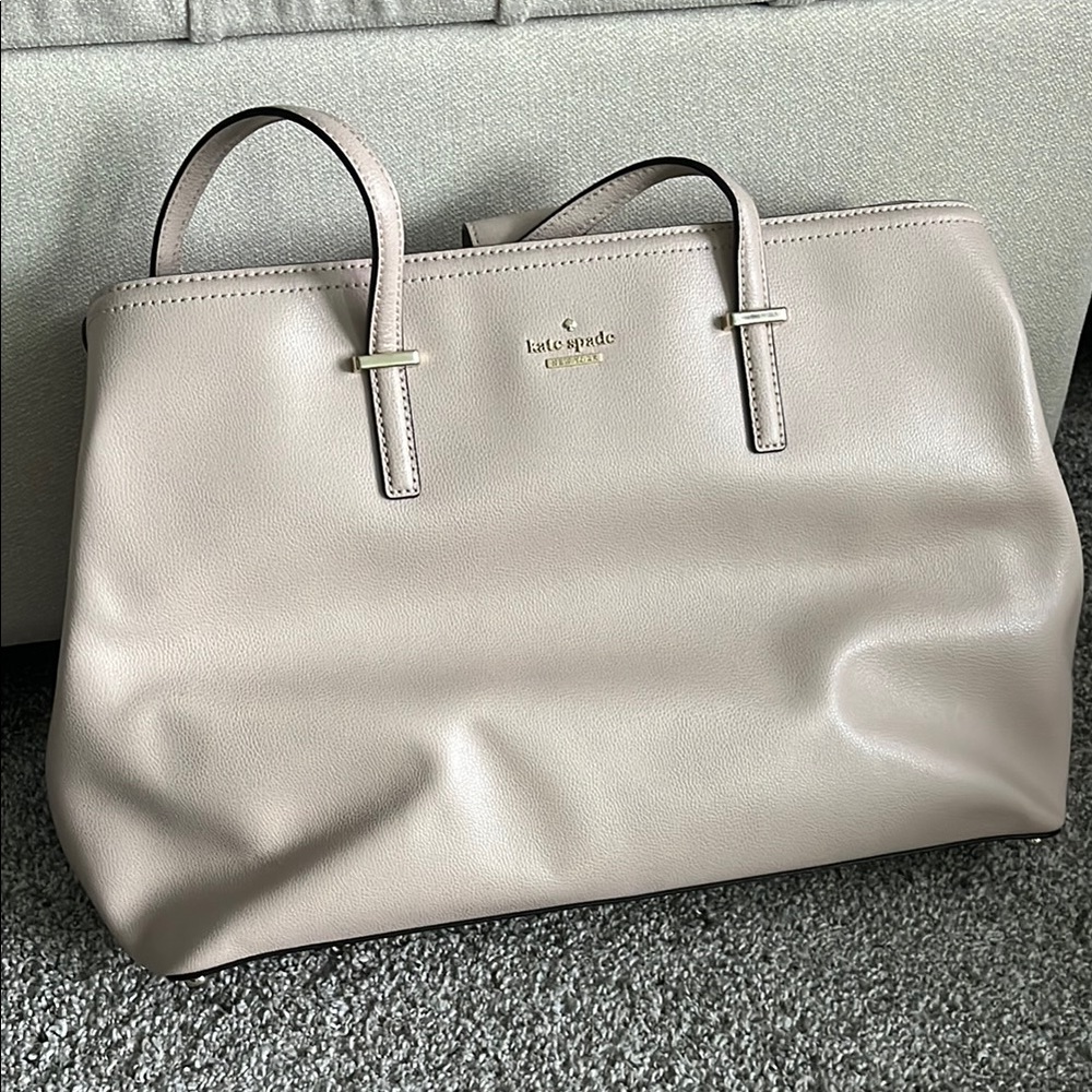 Kate Spade Beige Leather Tote Bag